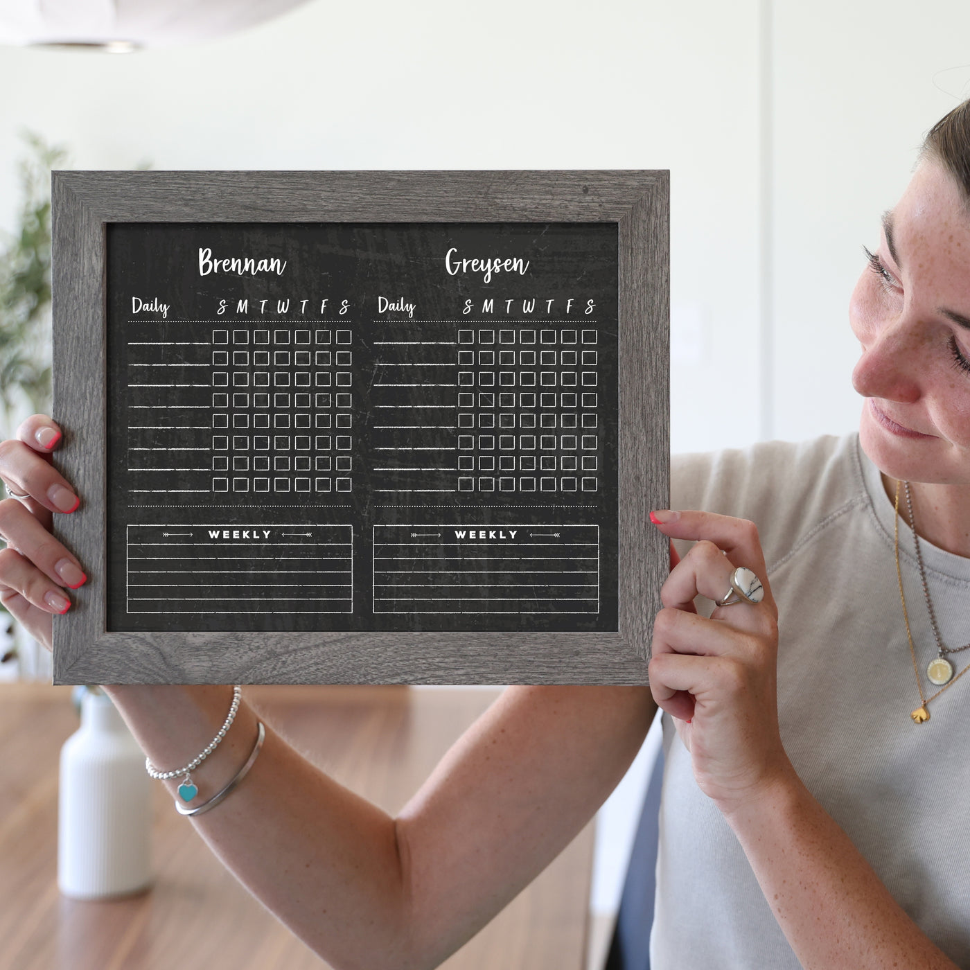 24 X 18 Framed Chalkboard Calendar | #805