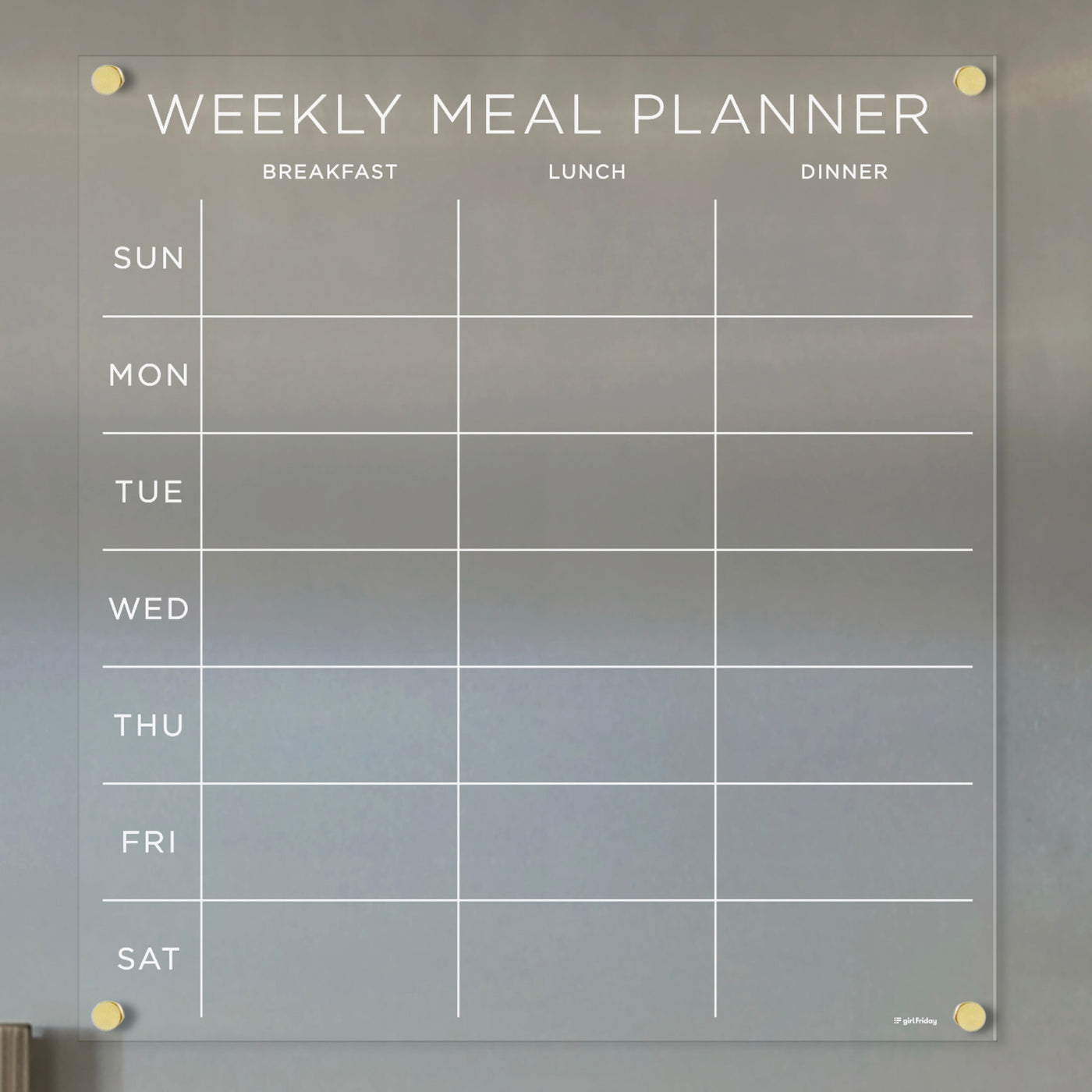 Clear Acrylic Fridge MEAL PLANNER – Girl Friday clear-acrylic-fridge-meal-planner-girl-friday