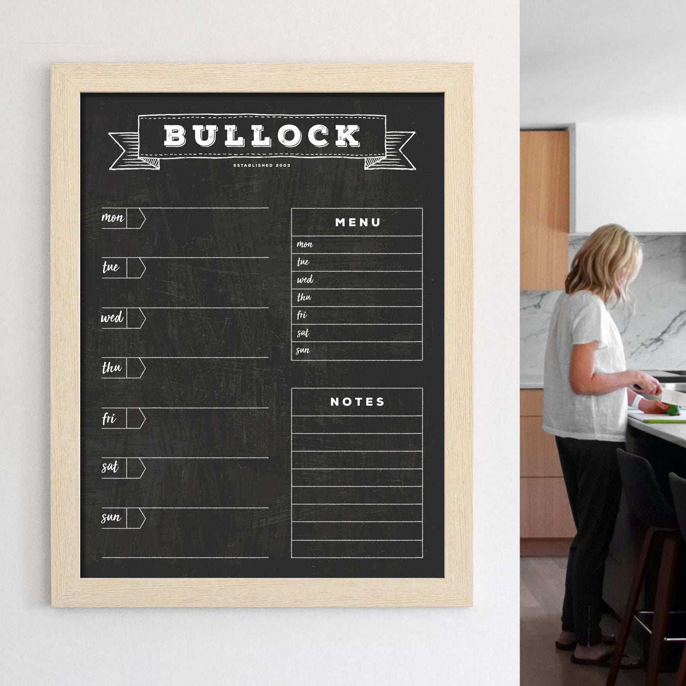 18 X 24 Framed Chalkboard Calendar | #18103