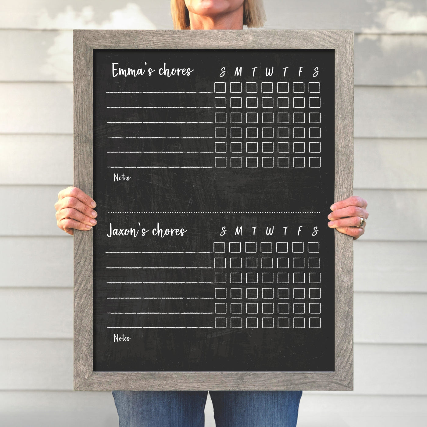 18 X 24 Framed Chalkboard 2 Names Chore Charts | #18401
