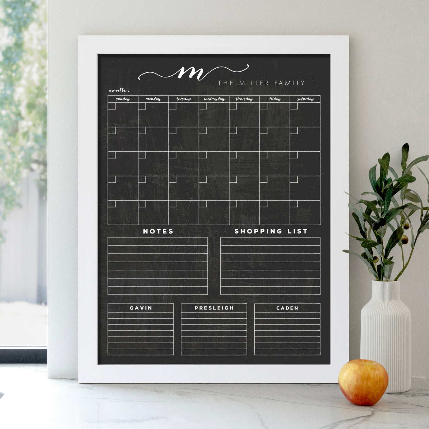 18 X 24 Framed Chalkboard Calendar | #18419