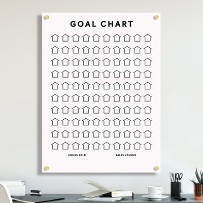 Goal Chart | Sales Tracker for Real Estate | White Acrylic