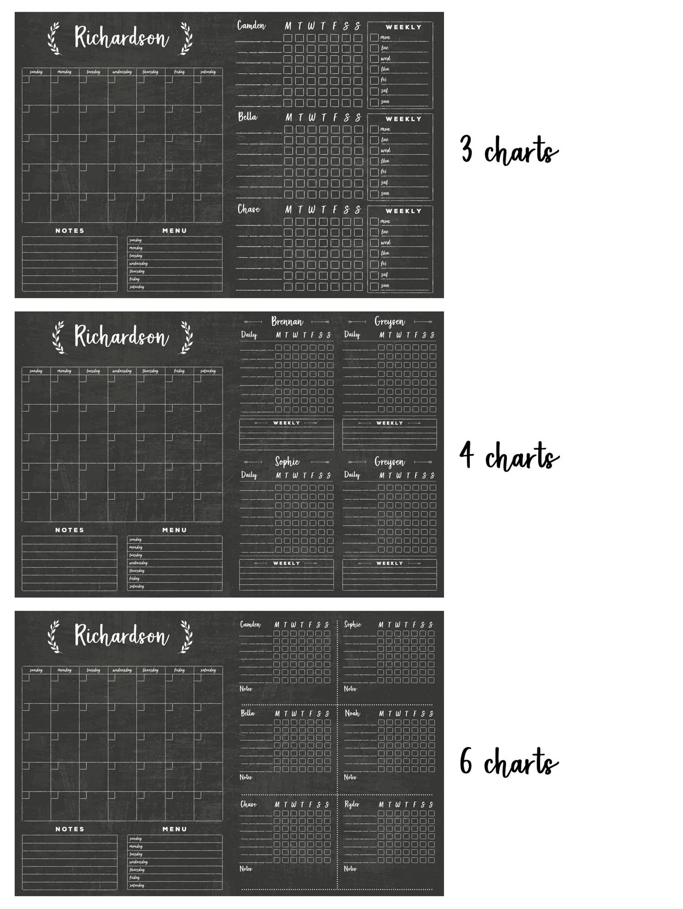 36 x 24 Framed Chalkboard Calendar | #24159