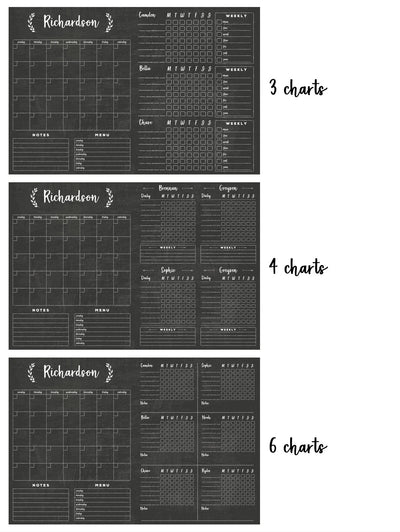 36 x 24 Framed Chalkboard Calendar | #24159