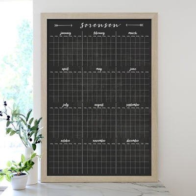 24 X 36 - 24180 font #1 - LARGE VERTICAL CHALKBOARD TEMPLATE - yearly