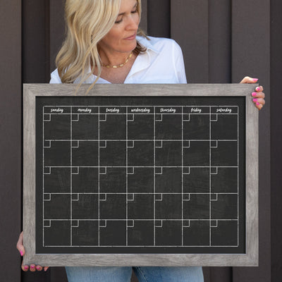 24 X 18 Framed Chalkboard Calendar | #18107
