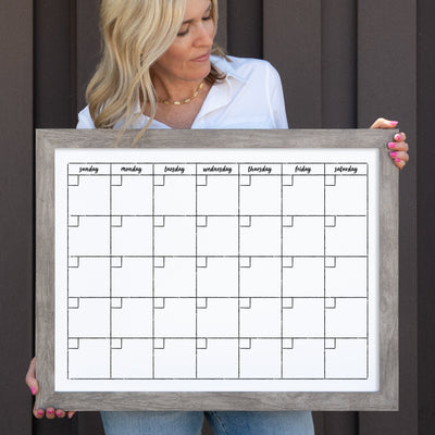 24 X 18 Framed Chalkboard Calendar | #18107