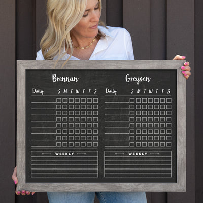 24 X 18 Framed Chalkboard Calendar | #18402