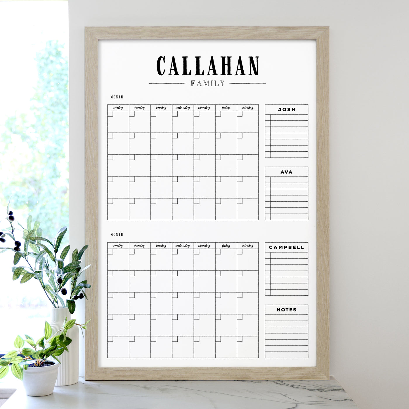 24 X 36 Framed Whiteboard Calendar | #24112