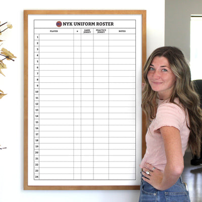 24 X 36 Uniform Roster Framed Whiteboard
