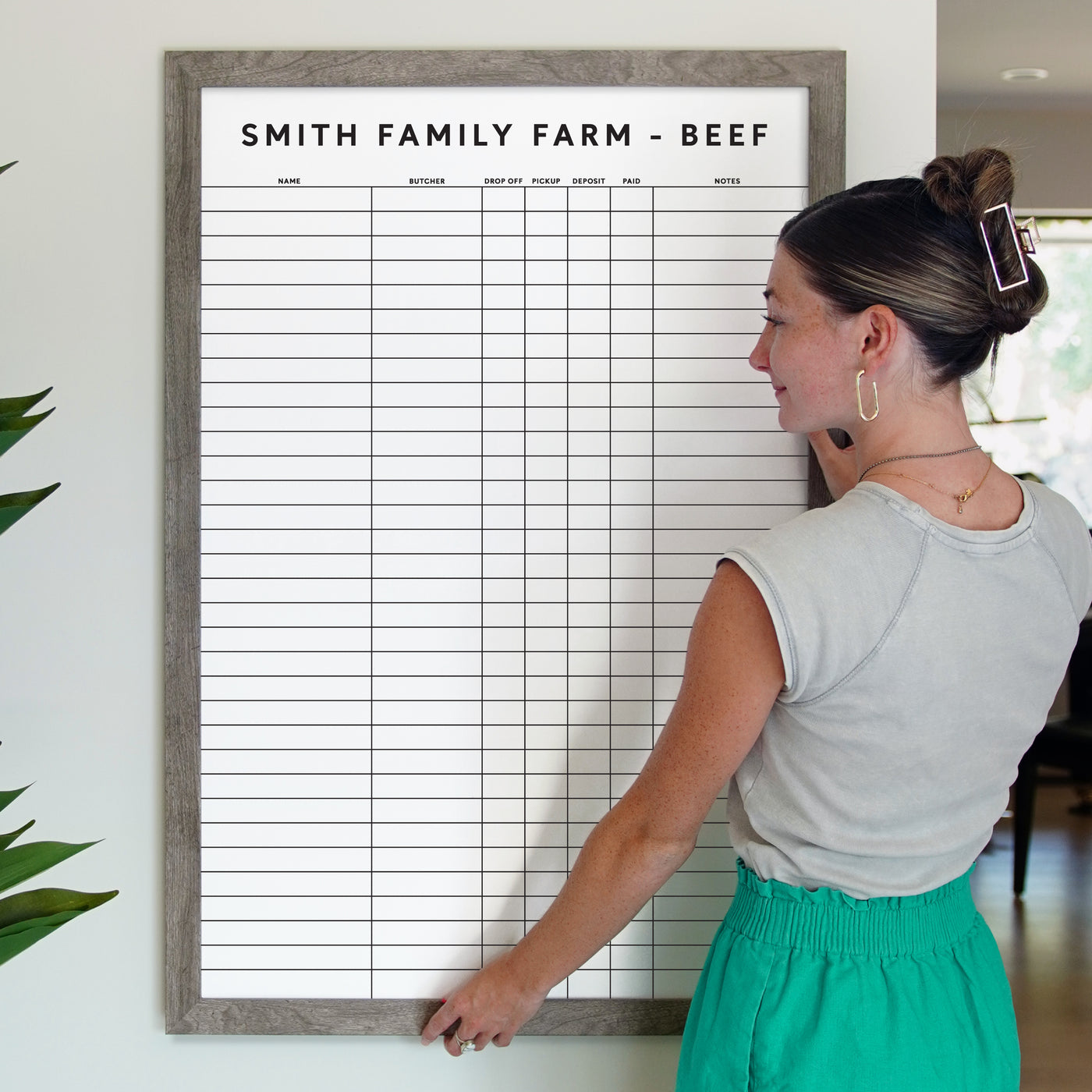 24 X 36 Cattle Ranch Framed Whiteboard | Butcher, Beef Supplier
