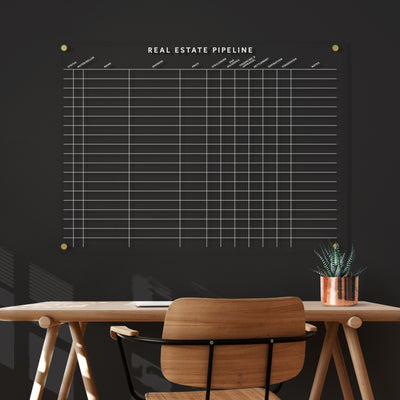 Clear acrylic real estate pipeline board
