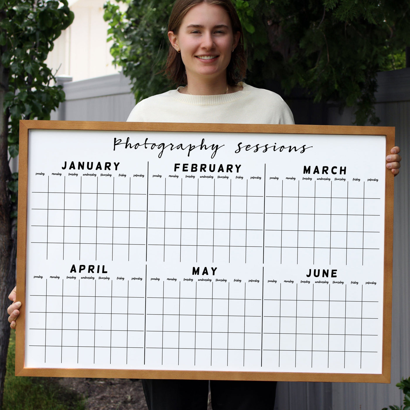 36 X 24 -24201 Large Horizontal Whiteboard Template  - yearly