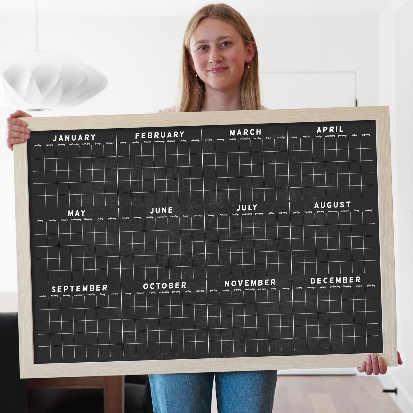 36 X 24 - 24182 LARGE HORIZONTAL CHALKBOARD TEMPLATE - yearly