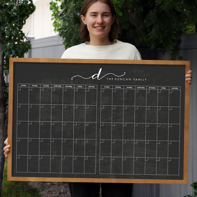 36 x 24 Framed Chalkboard Calendar | #24120