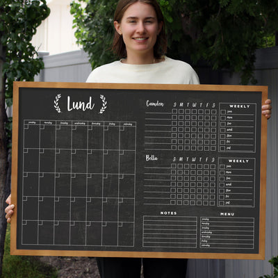 36 x 24 Framed Chalkboard Calendar | #24157