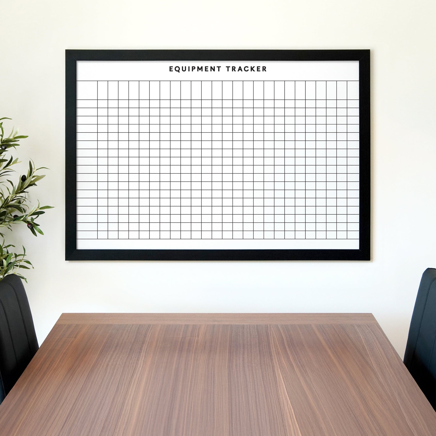 36 X 24 Equipment Tracker for Commercial Construction Firm | Framed Wh ...