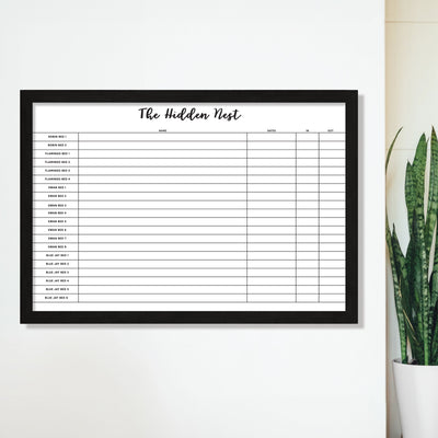 36 X 24 Bed & Breakfast Hotel Room Schedule | Framed Whiteboard