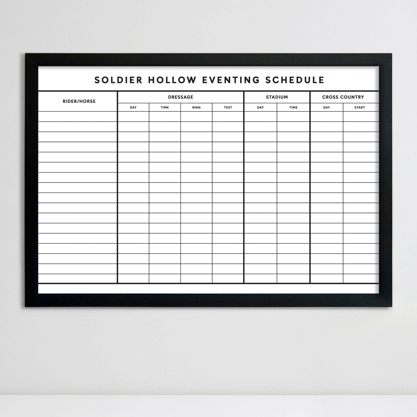 36 X 24 Horse Sporting Event | Equestrian Competition | Framed Whiteboard