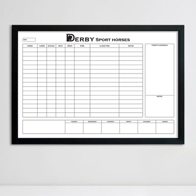 36 X 24 Horse Riding Lesson Framed Whiteboard