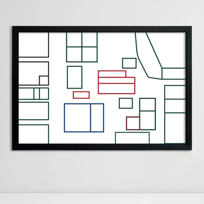 36 X 24 Horse Stables Layout | Framed Whiteboard