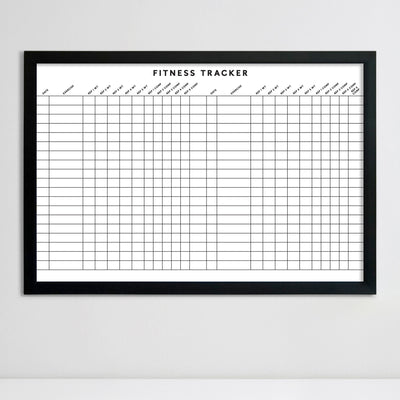 36 X 24 Gym Fitness Tracker Customizable Framed Whiteboard
