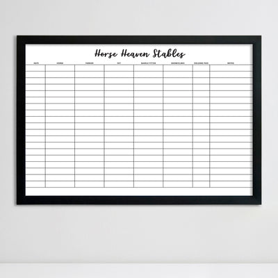 36 X 24 Horse Stables Framed Whiteboard