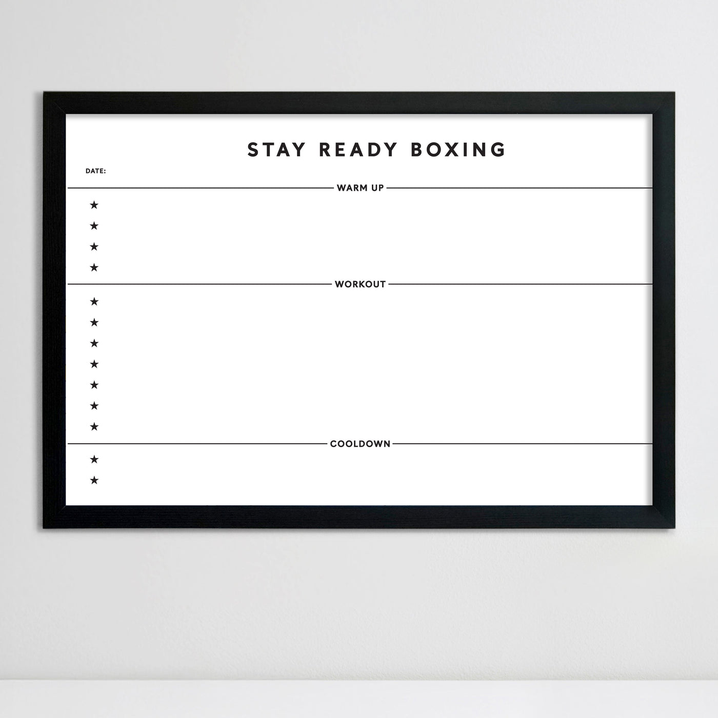36 X 24 Boxing Gym | Framed Whiteboard