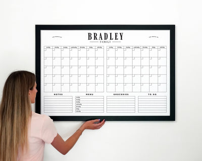 36 x 24 Framed Chalkboard Calendar | #24175