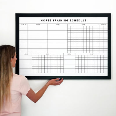 36 X 24 Horse Training Schedule | Framed Whiteboard