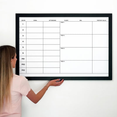 36 X 24 Surgery Center Framed Whiteboard