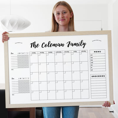36 x 24 Framed Chalkboard Calendar | #24191