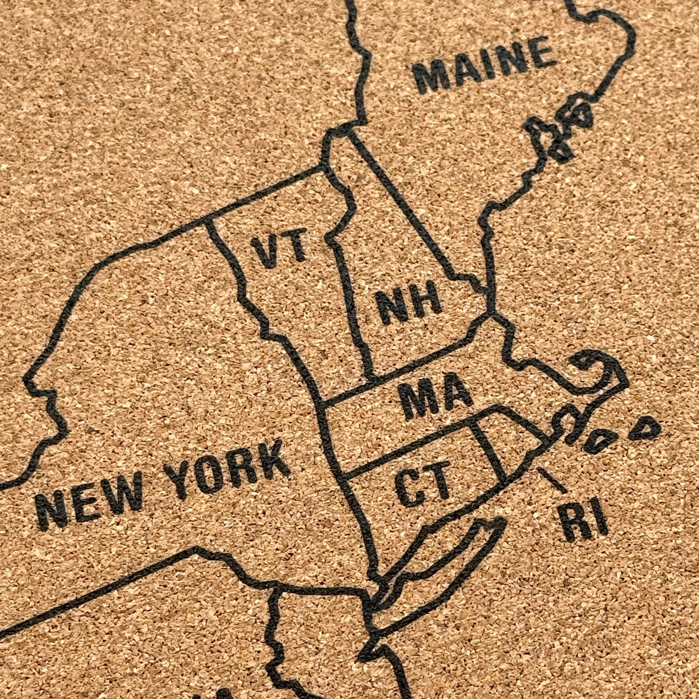 Modern Cork Board with Map of USA