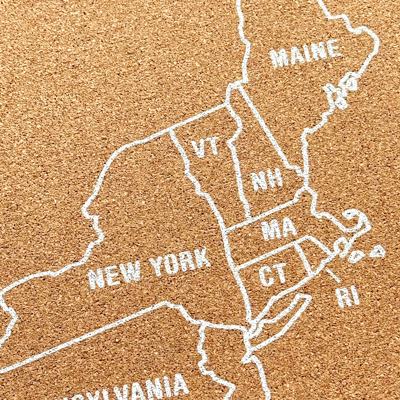 Modern Cork Board with Map of USA