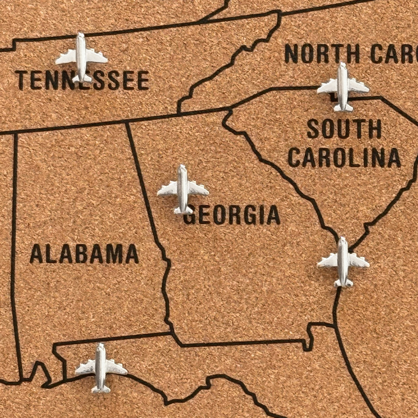 Modern Cork Board with Map of USA