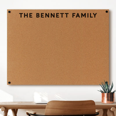 Modern Cork Board with custom name