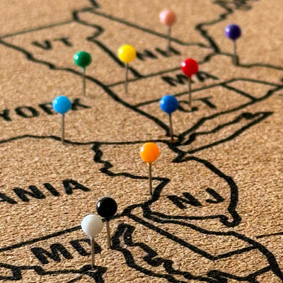 Modern Cork Board with Map of USA