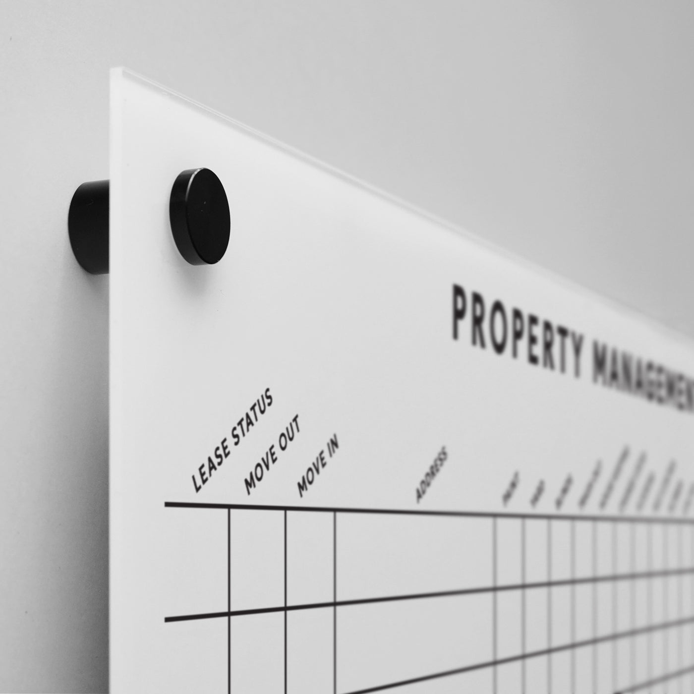 White Acrylic Property Management Pipeline Dry Erase Board | non-customizable