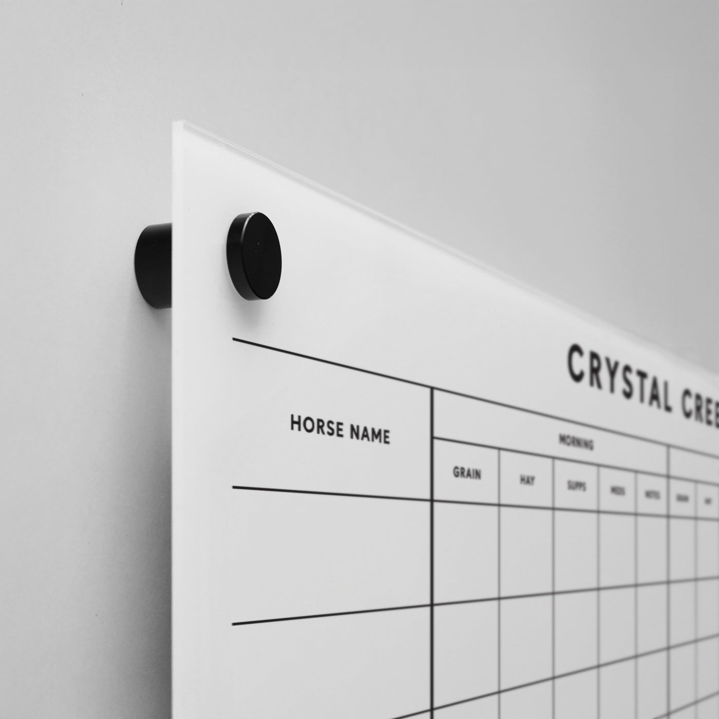 White Acrylic Equestrian Dry Erase Board