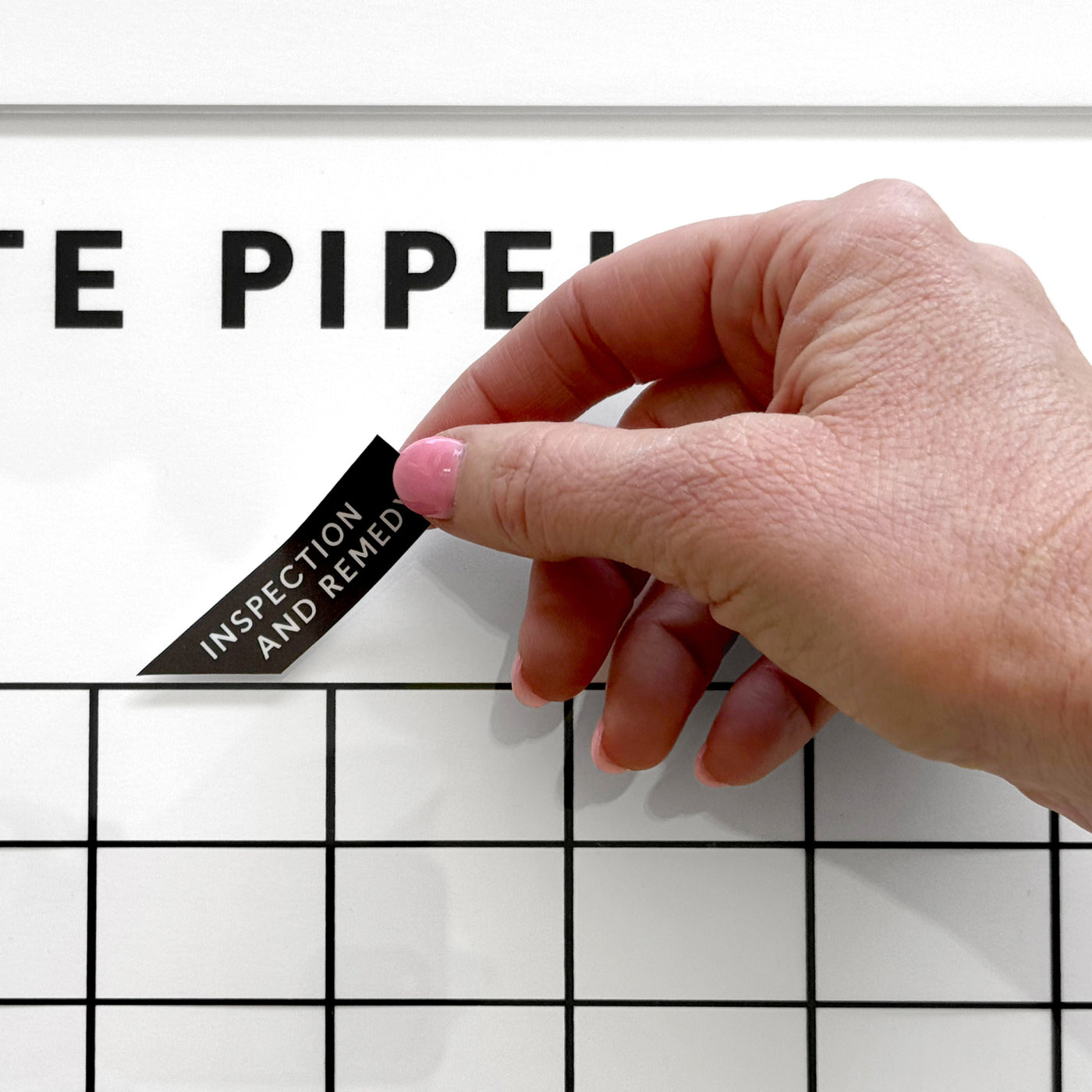 Real Estate Pipeline Acrylic Board with column title stickers