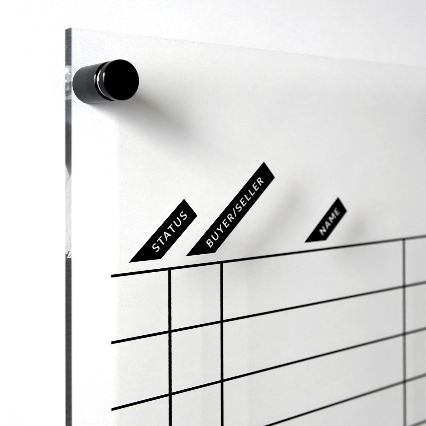 Real Estate Pipeline Acrylic Board with column title stickers