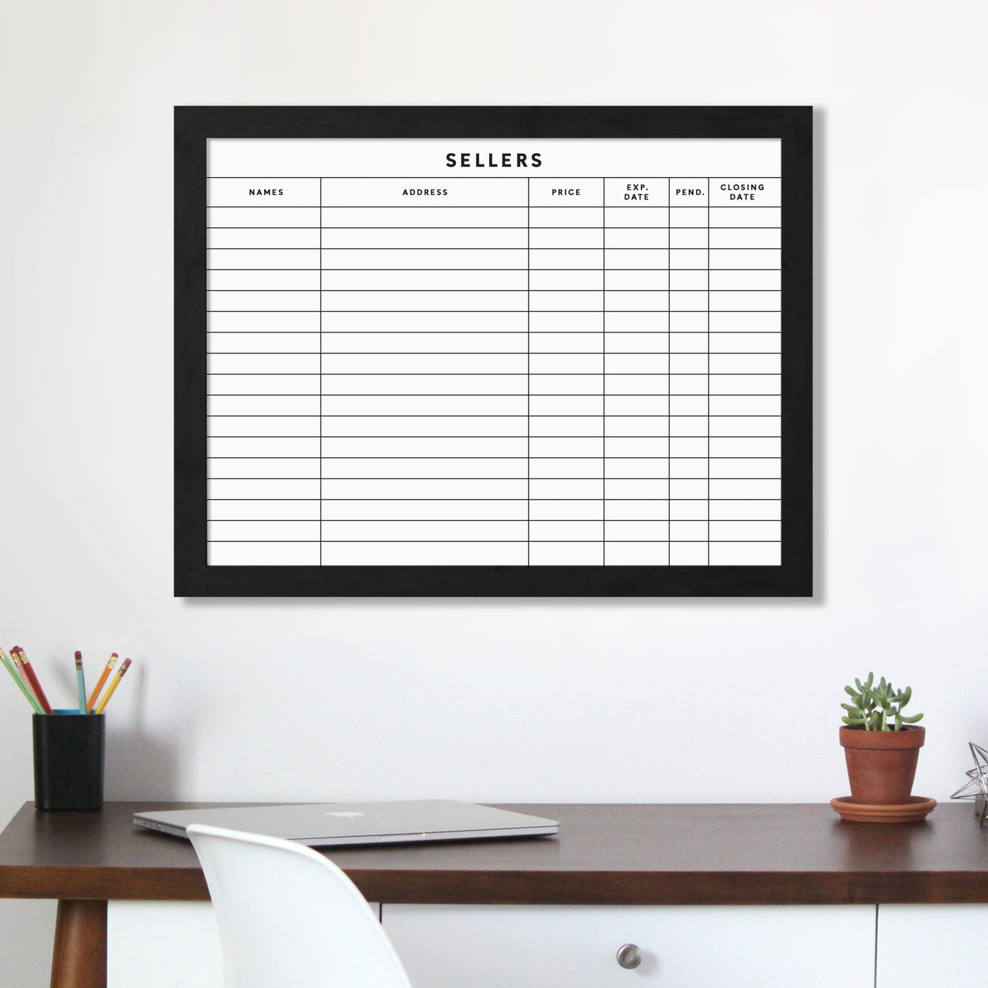 Real Estate Framed Whiteboard | Sellers