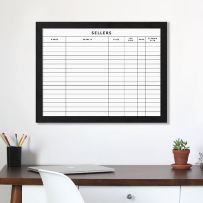 Real Estate Framed Whiteboard | Sellers