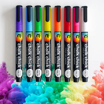 Multi-Colored Chalk Ink Markers with Extra Fine Tip