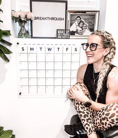 Clear Acrylic Monthly Wall Calendar | Black Text