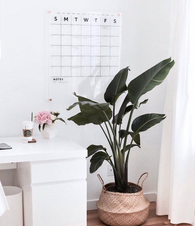Clear Acrylic Monthly Wall Calendar with Bottom Notes