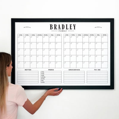 36 x 24 Framed Chalkboard Calendar | #24175