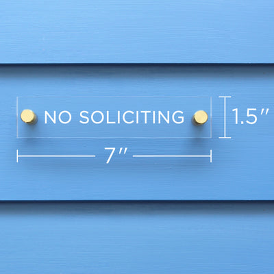 No Soliciting Acrylic sign