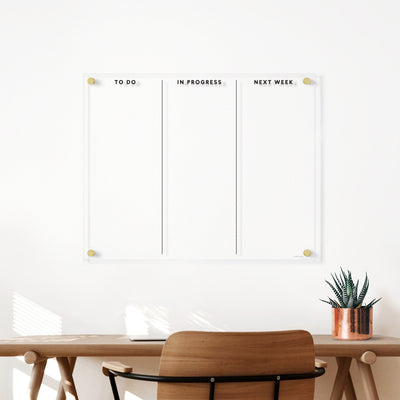 Clear Acrylic Customizable Memo Board | Horizontal
