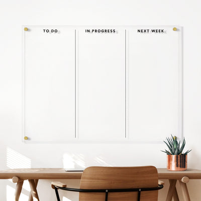 Clear Acrylic Customizable Memo Board | Horizontal
